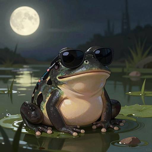 Cool Black Frog Meme Art