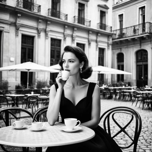 Vintage Elegance: Sophisticated Woman in Black
