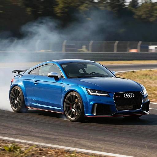 Metallic Blue Audi TT RS Drifting