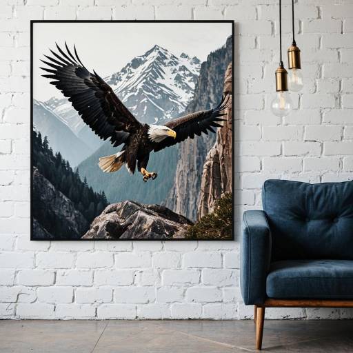Majestic Bald Eagle Wall Art Mockup