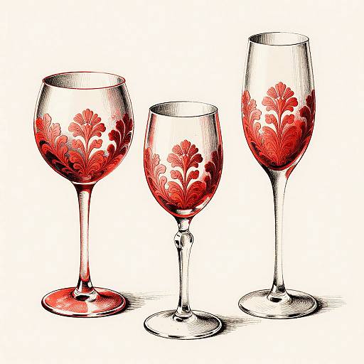 Elegant Vintage Red Wine Glasses