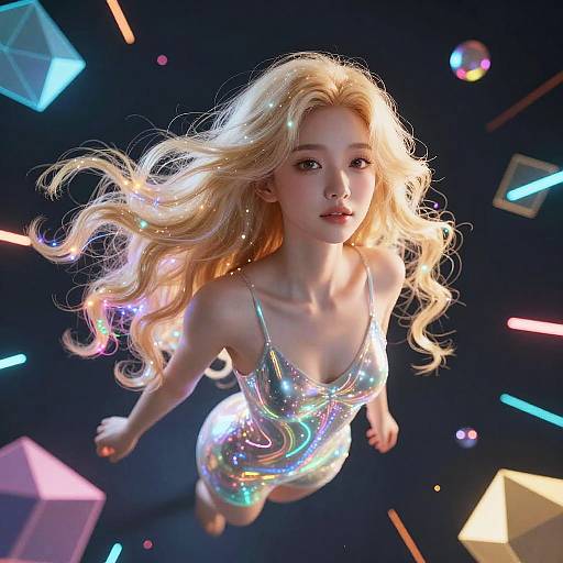 Blonde AI Avatar in VR Space