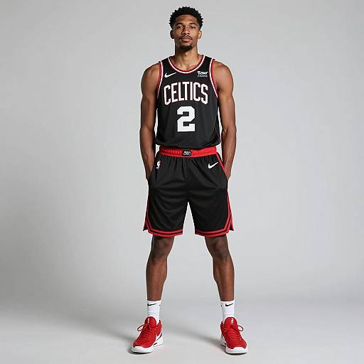 Stylish Male Basketball Player in Celtics Gear