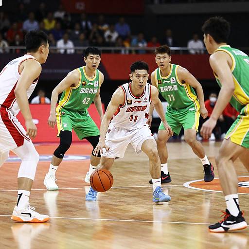 Dynamic Basketball Action in Vibrant Colors