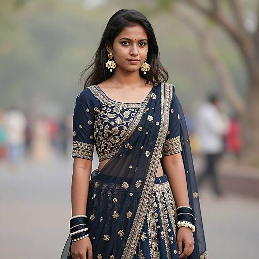 Realistic Portrait of Woman in Lehenga