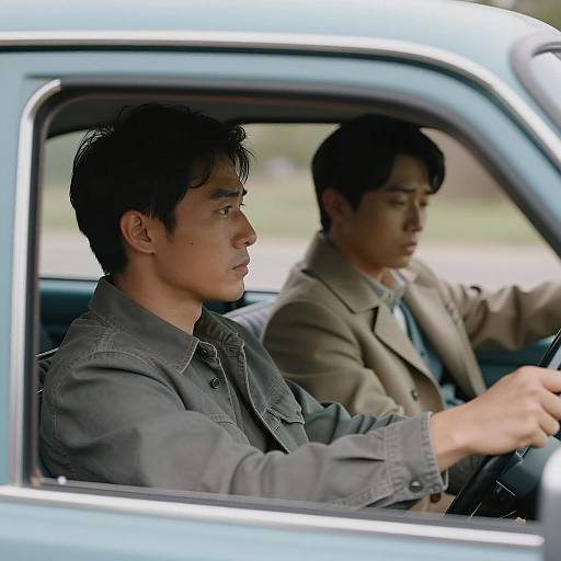 Vintage Car Portrait of Two Men