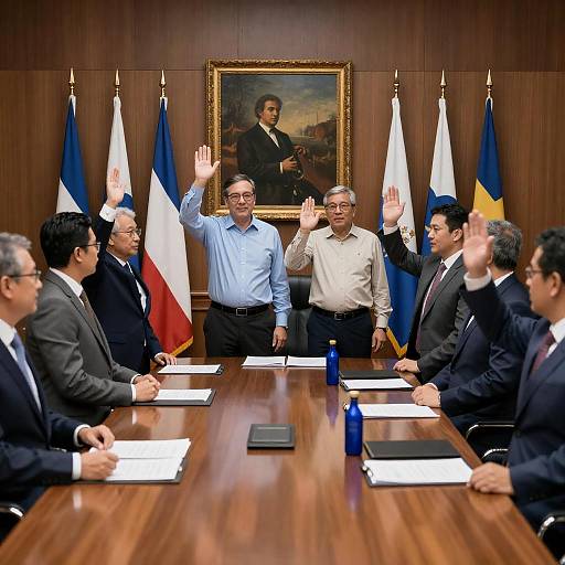 Wood-paneled Formal Meeting Vote