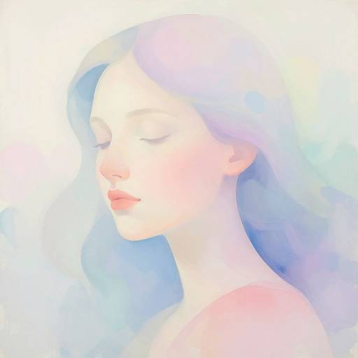 Serene Abstract Portrait in Pastels