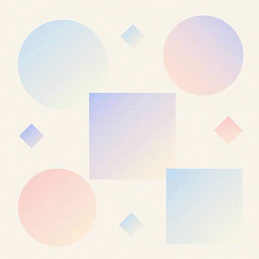 Pastel Geometric Shapes on Minimalist Background