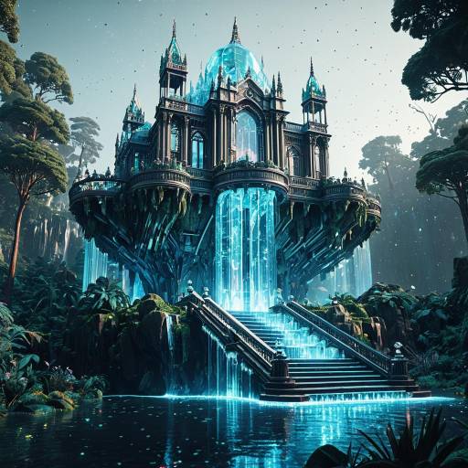Holographic Crystal Palace on Floating Island