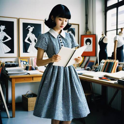 Young woman reading in fashion studio