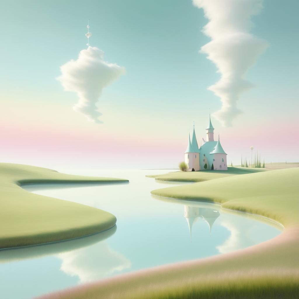 Dreamy Pastoral Landscape Inspired by Tanguy