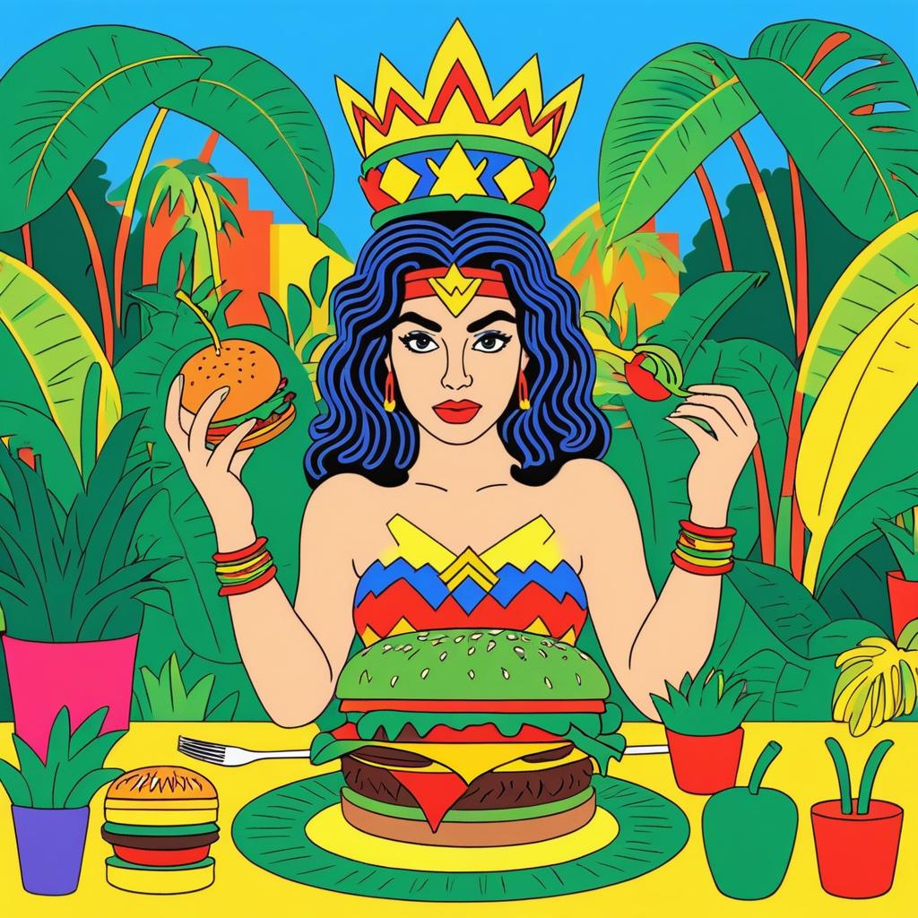 Wonder Woman's Veggie Burger Adventure