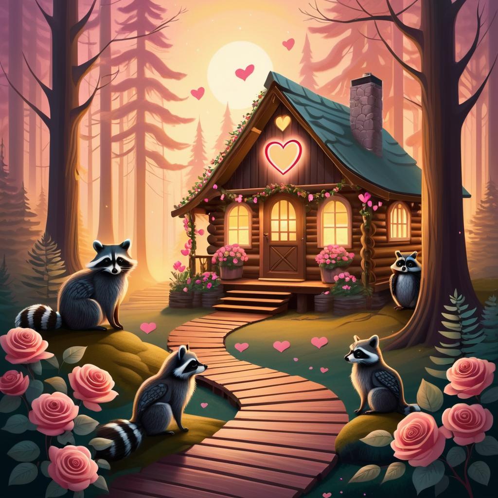 Enchanting Valentine's Day Forest Scene