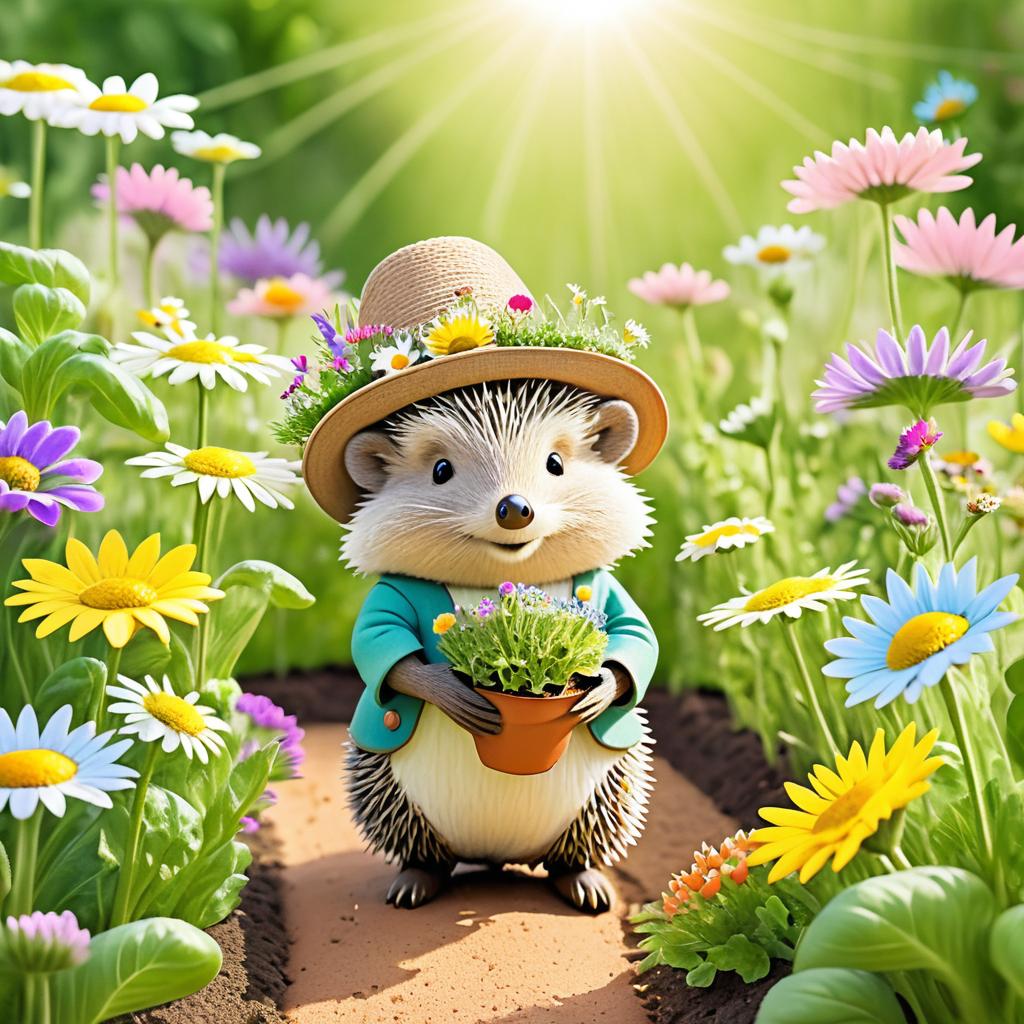 Whimsical Hedgehog Gardening Delight