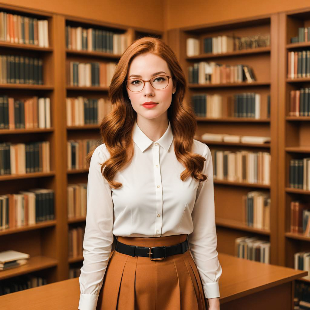 Stylish Young Librarian in Studio