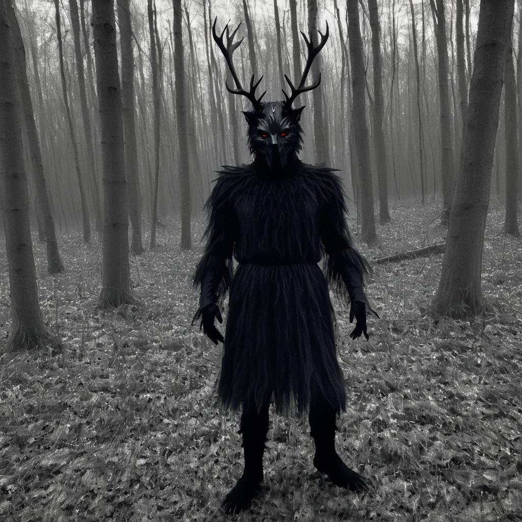 Eerie Encounter: Feral Creature in Woods