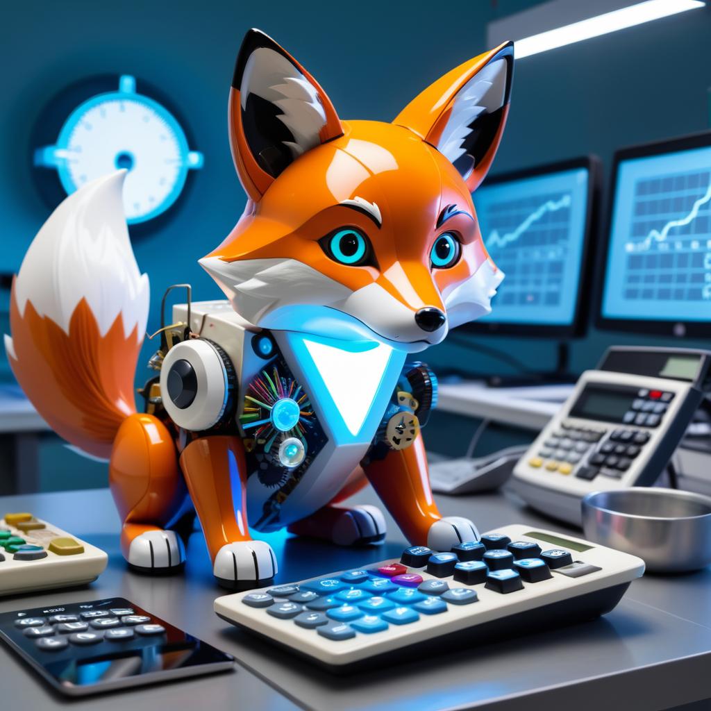 Futuristic Fox-Calculator Hybrid in Lab