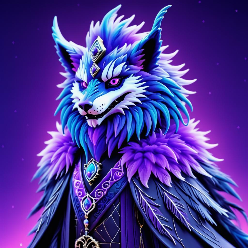 Mystical Skeletal Wolf in Wizard Robes