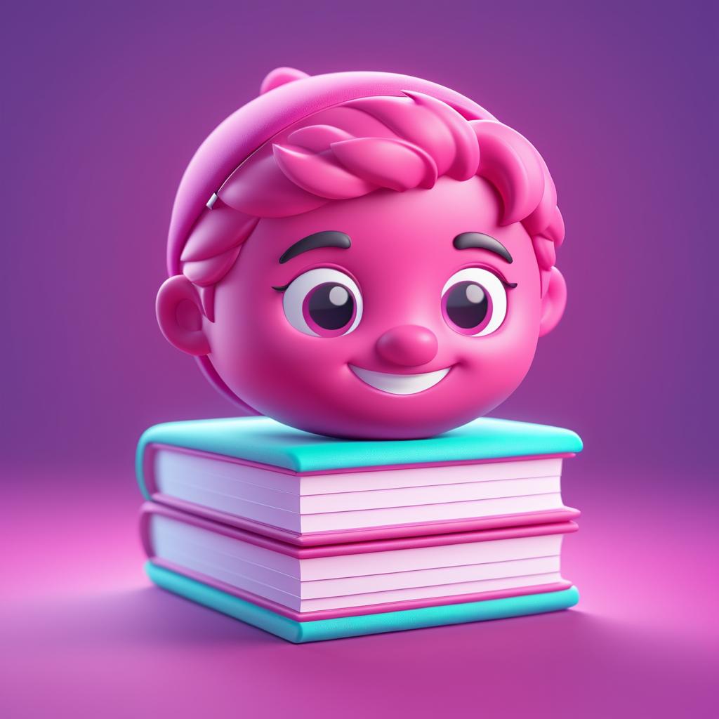 Adorable Magenta Book Icon Render