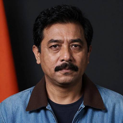 Serious Portrait of a Middle-Aged Man