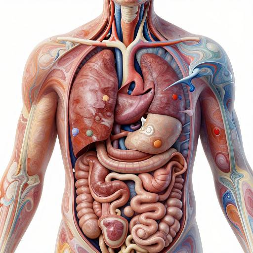 Artistic Surreal Rendering of Human Internal Organs