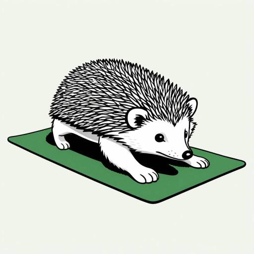 Cartoon Hedgehog Doing Yoga Pose