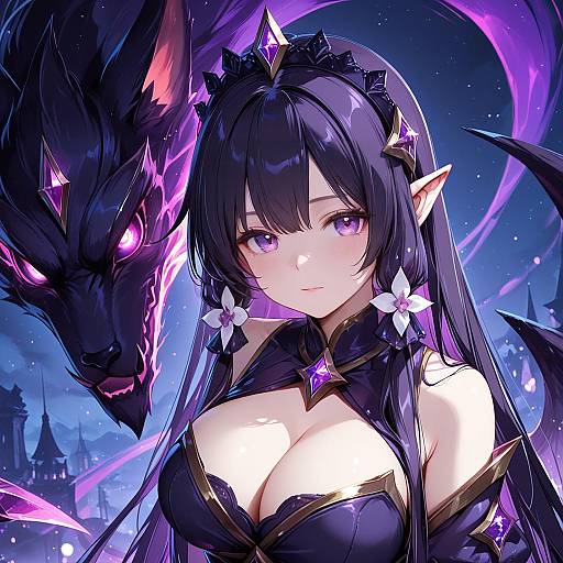 Illustration of Morgana (league of legends), league of legends in the style of Miyase mahiro