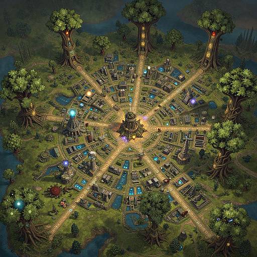 Intricate Elven City Map Fantasy