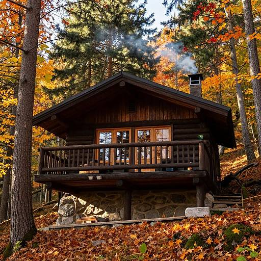 Cozy Rustic Mountain Cabin Balcony