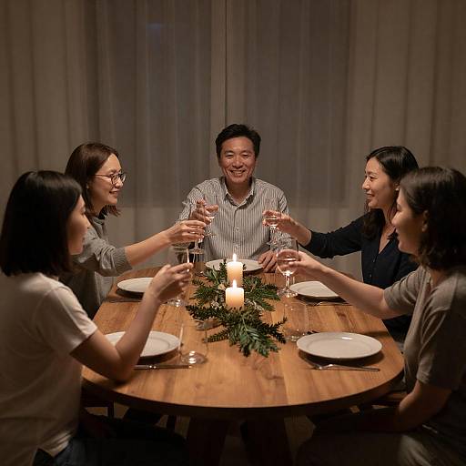 Joyful Gathering at a Cozy Table