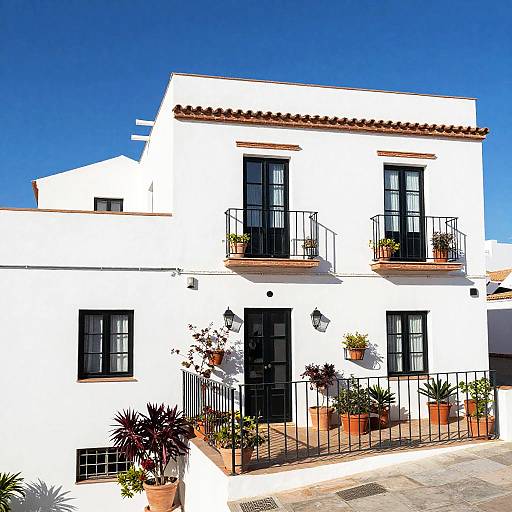 Sunlit Mediterranean White Building