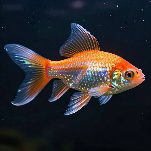 Iridescent Glass Fish in Ethereal Glow