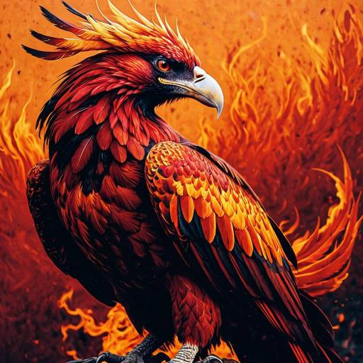 Crimson and Burnt Orange Phoenix Crimson and Burnt Orange Phoenix