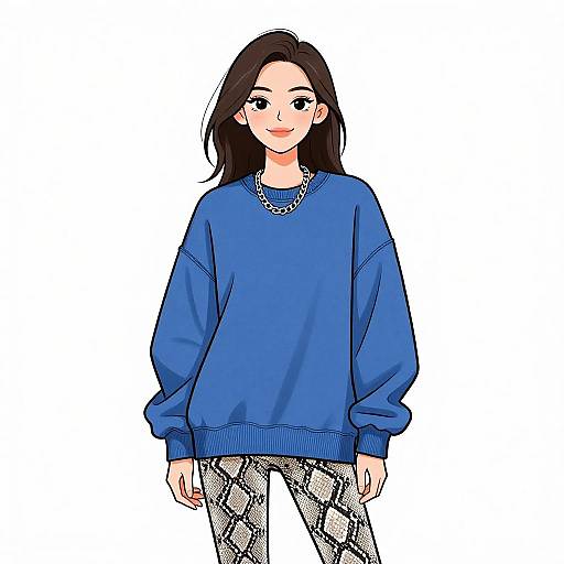 Smiling Woman in Casual Streetwear