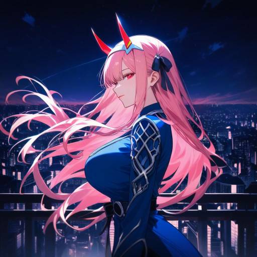 Ultra-Detailed Anime Girl on City Roof