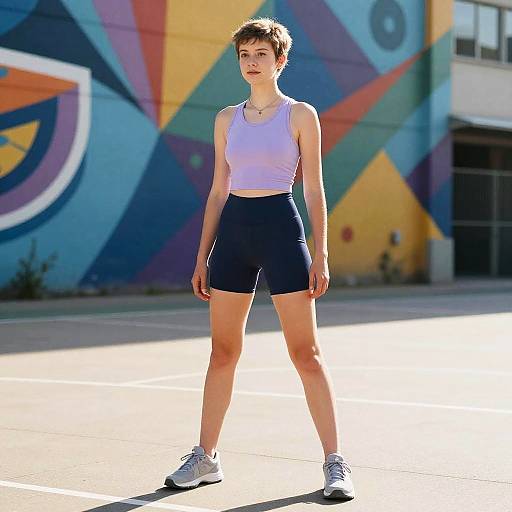 Energetic Teen on Urban Court