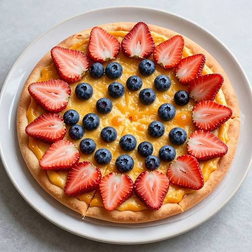 Vibrant Sliced Fruit Pizza Art