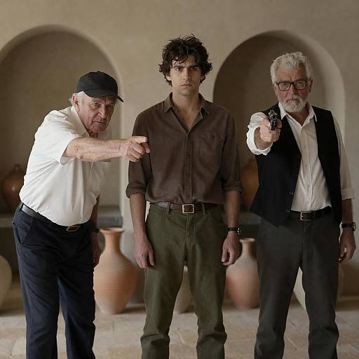 Intense Conversation in Rustic Setting