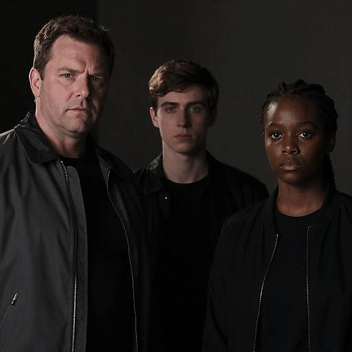 Dramatic Group Portrait in Dim Light