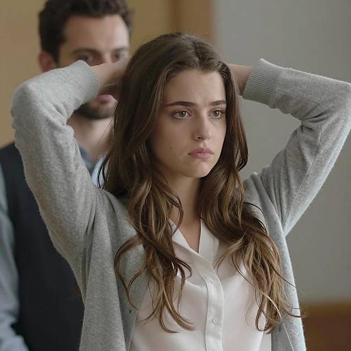 Somber Indoor Portrait of a Couple