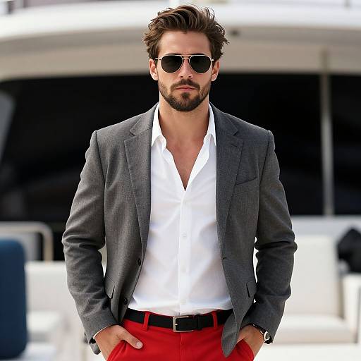 Stylish Male at Yacht Party