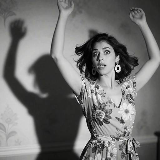 Dynamic Black-and-White Floral Elegance