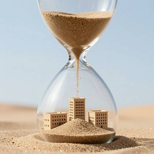 Miniature Desert Town in Hourglass