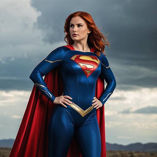 Woman in Supergirl Costume Standing Confidently
