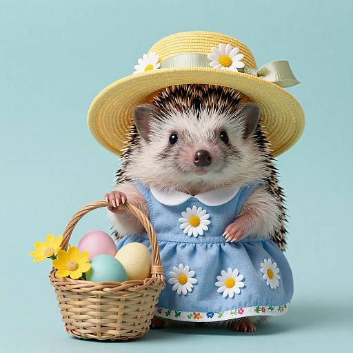 Charming Hedgehog in Floral Dress