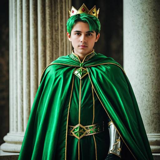 Majestic Green Prince with Crown and Armor