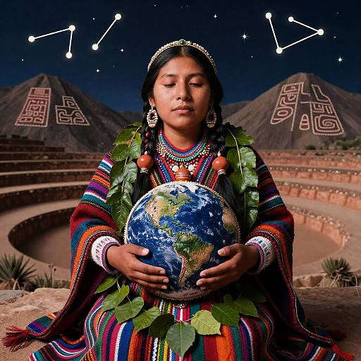 Pachamama Embracing Earth with Andean Textiles