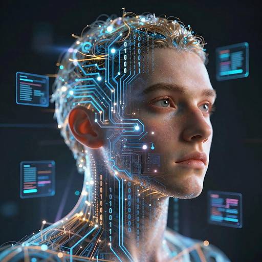 Abstract AI Human-Digital Fusion