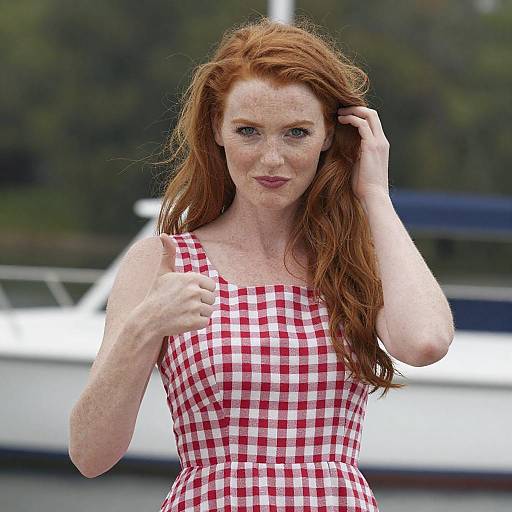 Confident Red-Haired Woman Outdoors